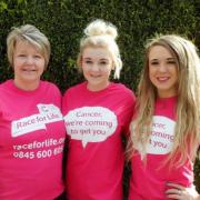 GIVING BACK: Rebecca, centre, with her mum Julie and sister hayley