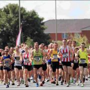 Runners at the Lordshill 10k start