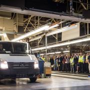 The final transit van rolls of production line in Southampton