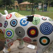 The damage to the Not A Target rhino in Southampton