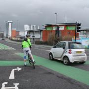 The new cycle-friendly junction on the Itchen Bridge/Central Bridge intersection in Southampton