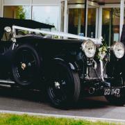 Bill Scholfield with the 1931 Lagonda wedding car.