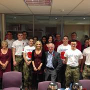 Soldiers and Royal British Legion members at Warner Goodman's offices in Southampton