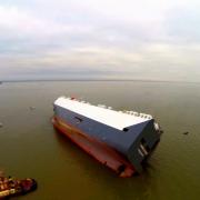 VIDEO: Stranded Hoegh Osaka as seen from above