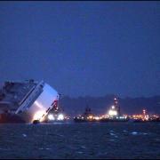 IN PHOTOS: Spectacular pictures of the Hoegh Osaka now moving slowly down the Solent