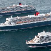 Cunard's Three Queens arrive in Southampton