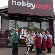 The Hobbycraft Southampton team with Kirstie Mathieson and Gilbert