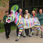Manor Farm and Country Park Receptionist Leah Woodward, Executive Member for Culture, Recreation & Countryside Cllr Andrew Gibson, Head of Countryside at HCC Jo Heath and Countryside Parks Business Manager at HCC Phil Halliwell with Kirstie Mathieson,