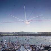 Crowds at Southampton Boat Show wait for the Red Arrows - picture by onEdition