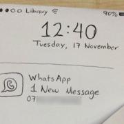 Hand drawn 'WhatsApp' message fails to land hopeless romantic a date