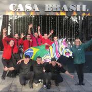 Staff at Casa Brasil with one of the Zany Zebras