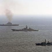PHOTOS: Hampshire warship escorts Russian carrier through English Channel