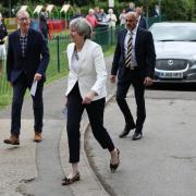 Prime Minister Theresa May on her way to cast her vote. PHOTO: Jonathan Brady/PA Wire