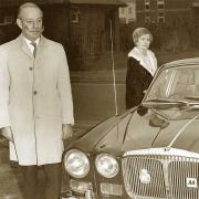 ON TRIAL: Sir Gerald Nabarro arrives at Winchester Crown Court, driven by his wife