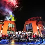 Photo Stuart martin - Firework mark the opening of the new NST in Guildhall Square.