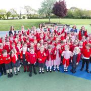 Photo Stuart Martin - Manor Infant School in Holbury school report following the school good Ofsted report - The schools pupils and teaching staff celebrate the school's good Ofsted report.