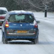 A car in the snow in Ringwood