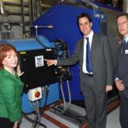 Hazel Blears, Ed Miliband and Simon Woodward at the Geothermal heating plant