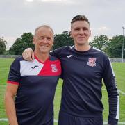 Dave Diaper with son, Marc, before kick-off at Barlows Park.