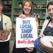 PIECE OF CAKE: Campaign supporters, left to right: Penny Richardson, Sue Mongey and Frances Carroll all of Bonne Bouche.  Order no: 8292358