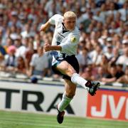 File photo dated 15-06-1996 of Paul Gascoigne scores England's second goal in spectacular fashion as Scotland's Colin Hendry (r) can only look on. PRESS ASSOCIATION Photo. Issue date: Wednesday June 1, 2016. England's tournament ignited with