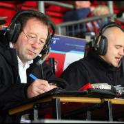 Jimmy Case and Will Cope, who commentated on Saints games for Radio Hampshire