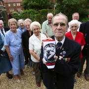 Full support: Don New, front, with residents of Ironside Court