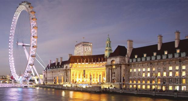The London Eye, London Marriot Hotel and River Thames