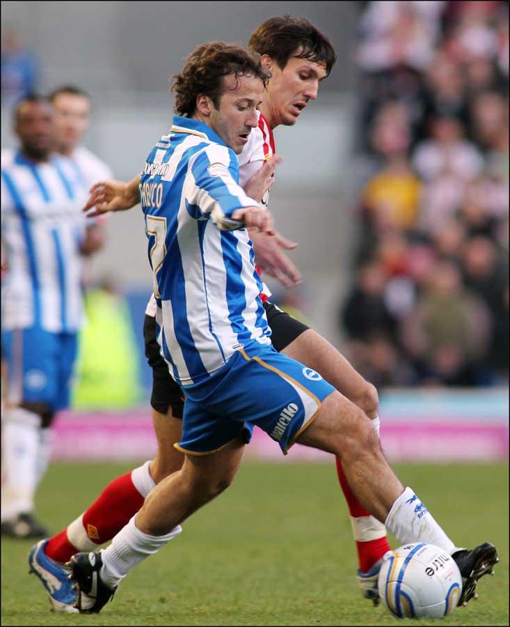 Brighton and Hove Albion v Saints in the npower Championship. The unauthorised, downloading editing copying or distribution of this image is strictly prohibited.