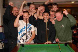 Hedge End Club B, from left, back: Pete Dummett, Andrew Gregory, Andrew Seaborn, Lee Fuller. Front: Luke Page, Kelvin Kellaway (capt), John White, Roy Jones.