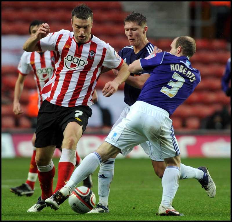 Pictures from the npower Championship clash between Saints and Derby County at St Mary's Stadium. The unauthorised download, copying, editing or distribution of this image is strictly prohibited.