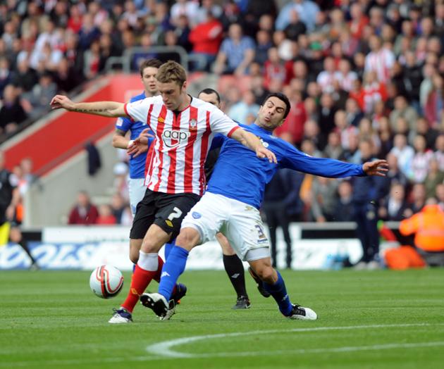 A selection of pictures from the npower Championship clash between Southampton and Portsmouth. The unauthorised downloading, editing, copying or distribution of this image is strctly prohibited.