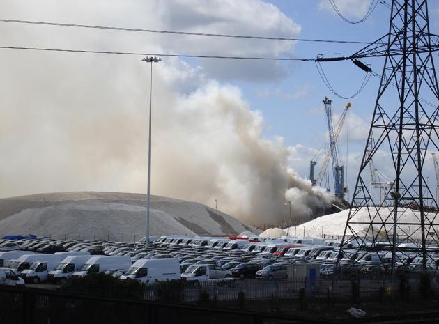 Readers photos from the fire at Southampton Docks. Photo by Steven Galton.