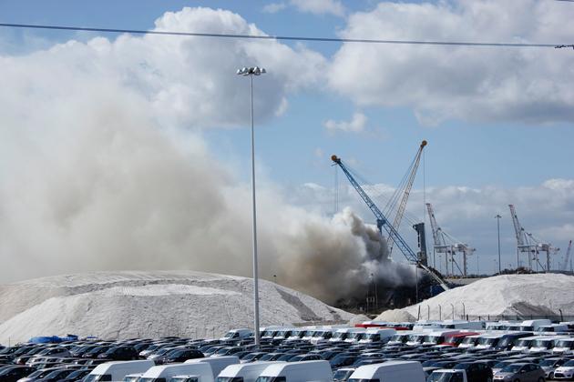 Readers' photos from the fire at Southampton Docks. From Kirsten Graumans.