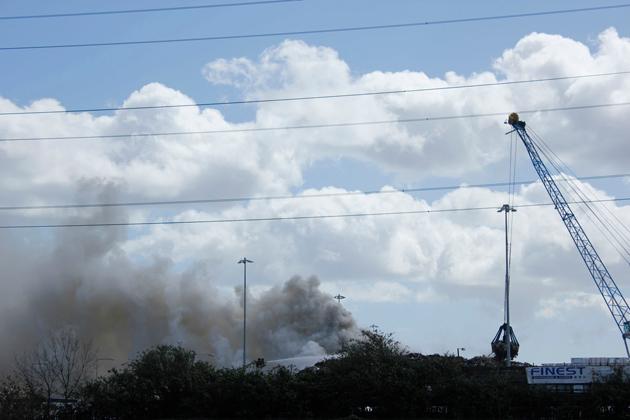 Readers' photos from the fire at Southampton Docks. From Kirsten Graumans.