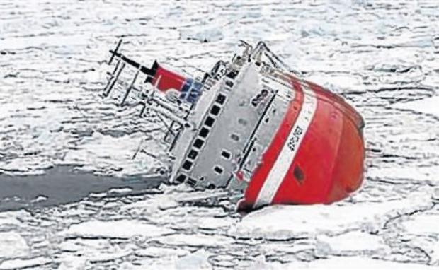 The MS Explorer got into trouble after hitting an iceberg