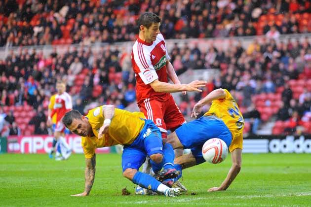 Picture from the Middlesbrough v Saints npower Championship clash. The unauthorised download, editing, copying or distribution of this image is strictly prohibited.