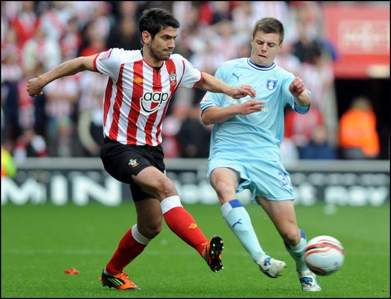 Images from the npower Championship match between Saints and Coventry City at St Mary's Stadium. The unauthorised downloading, editing, sale or distribution of this image is strictly prohibited. 