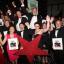 Award-winners with Olympian Sharron Davies, left, and Daily Echo editor Ian Murray, far right.