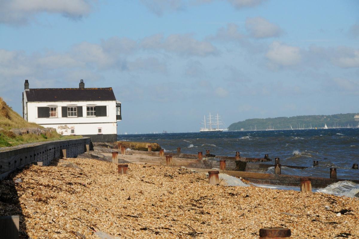 Caught on Camera - July 4, 2012 - A tall ship crosses the Solent in choppy seas, photographed from Lepe Beach by Daily Echo reader Alex Haimes.