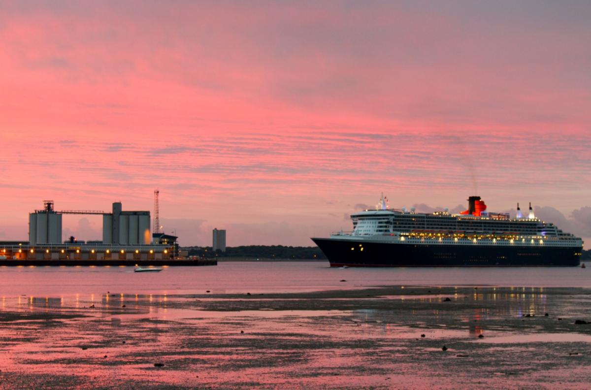 Caught on Camera - June 7, 2012 - Queen Mary 2 arrives for the gathering of the three Cunard 'Queen' ships in Southampton, by Daily Echo reader Gregory Hicks.