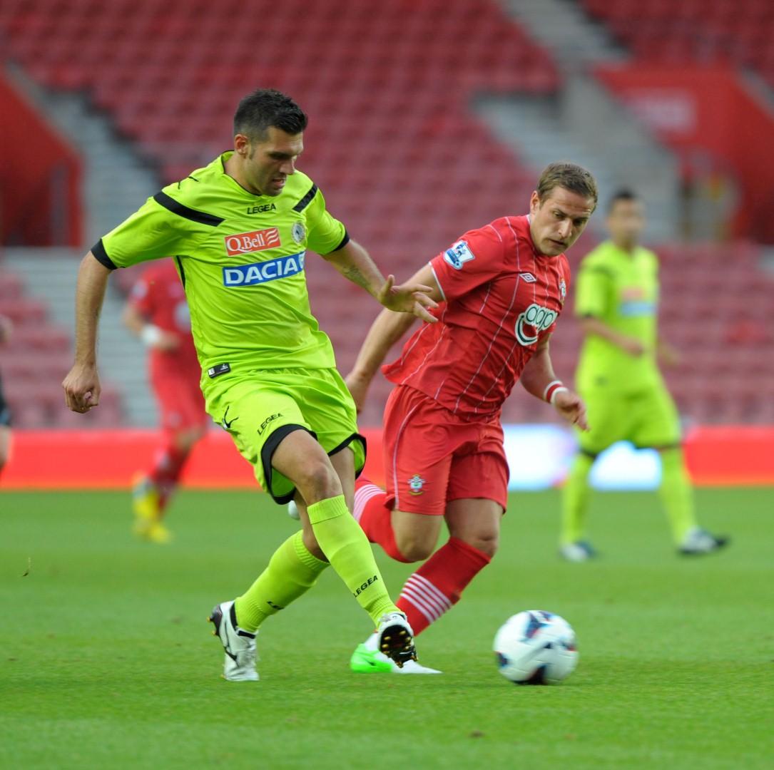 Picture from the Saints v Udinese pre-season friendly at St Mary's. The unauthorised downloading, copying, editing, or distribution of this image is strictly prohibited.