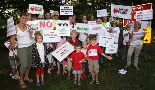 Protesters against the Tesco