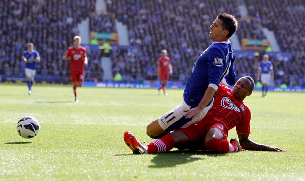 Premier League clash between Everton and Saints. The unauthorised downloading, copying, editing, or distribution of this image is strictly prohibited.