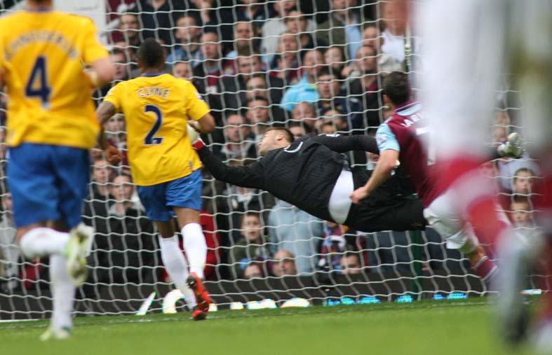 West Ham United v Saints in the Barclays Premier League match at Upton Park. The unauthorised downloading, editing, copying, or distribution of this image is strictly prohibited.