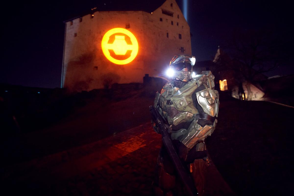 Xbox 360 transforms Liechtenstein’s iconic Balzers Castle as part of Microsoft’s Halo 4 launch experience, Tuesday 30th October.