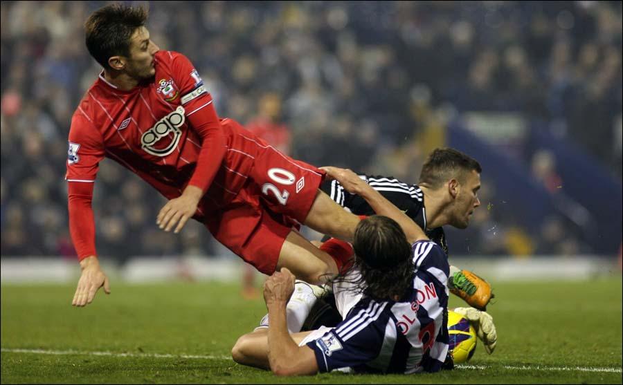 Images from the Premier League match betweenWest Bromwich Albion and Saints. The unauthorised downloading, copying, editing, or distribution of this image is strictly prohibited.