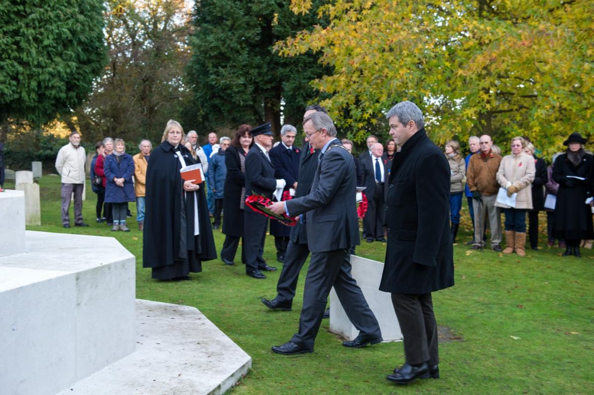Picture from the remembrance service at Royal Victoria Country Park.