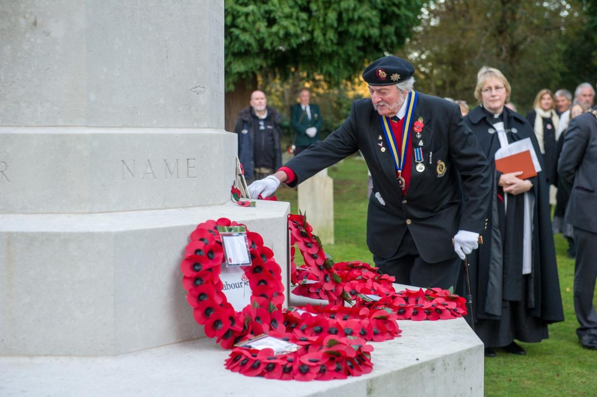 Picture from the remembrance service at Royal Victoria Country Park.