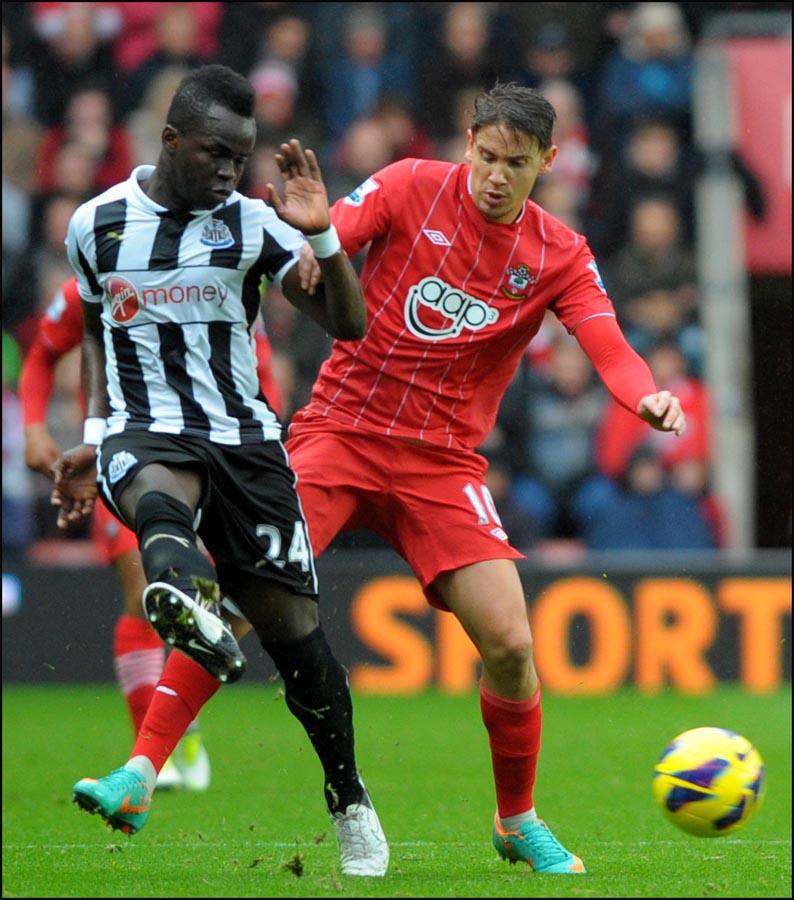 Pictures from the Barclay's Premier League clash between Saints and Newcastle United at St Mary's Stadium. The unauthorised downloading, editing, copying, or distribution of this image is strictly prohibited.